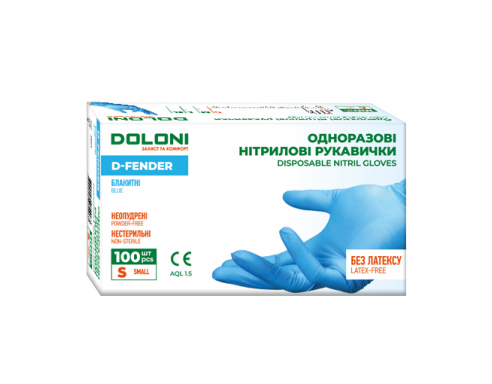 3804 Рукавички D-FENDER нітрилові розмір 7 Doloni